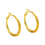 Korean Minimalist Polka Dot Brushed Hoop Earrings