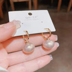 Korean Pearl Hoop Earrings