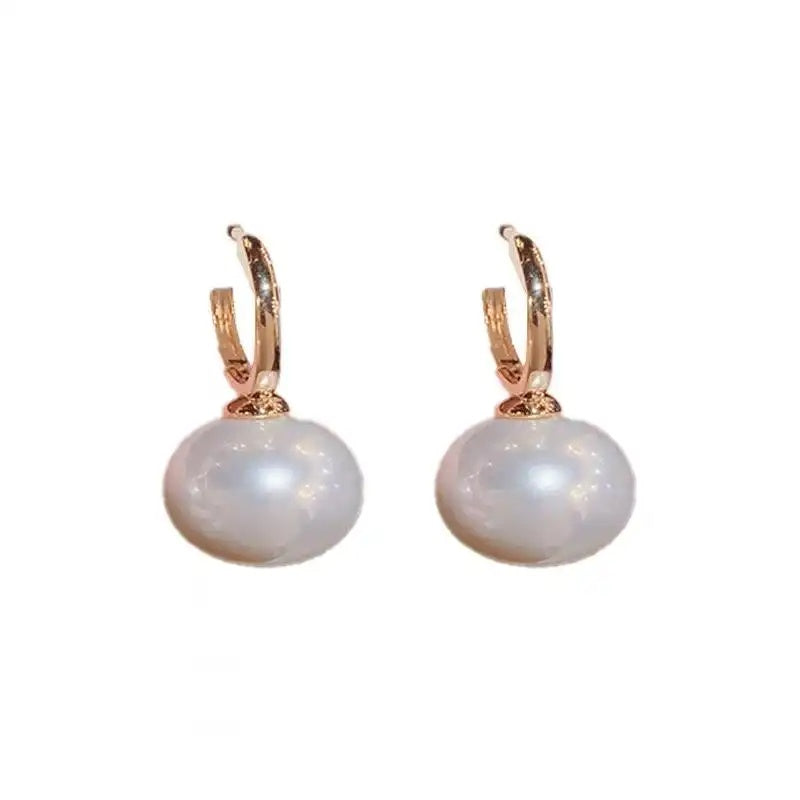 Korean Pearl Hoop Earrings