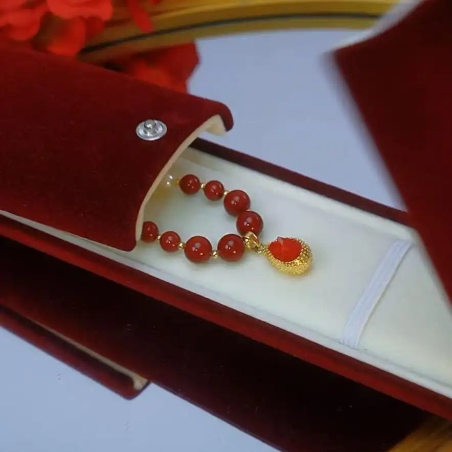 Korean Red Durian Pendant Necklace