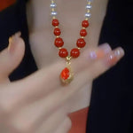 Korean Red Durian Pendant Necklace