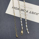 Korean Tassel Geometric Color Crystal Necklace