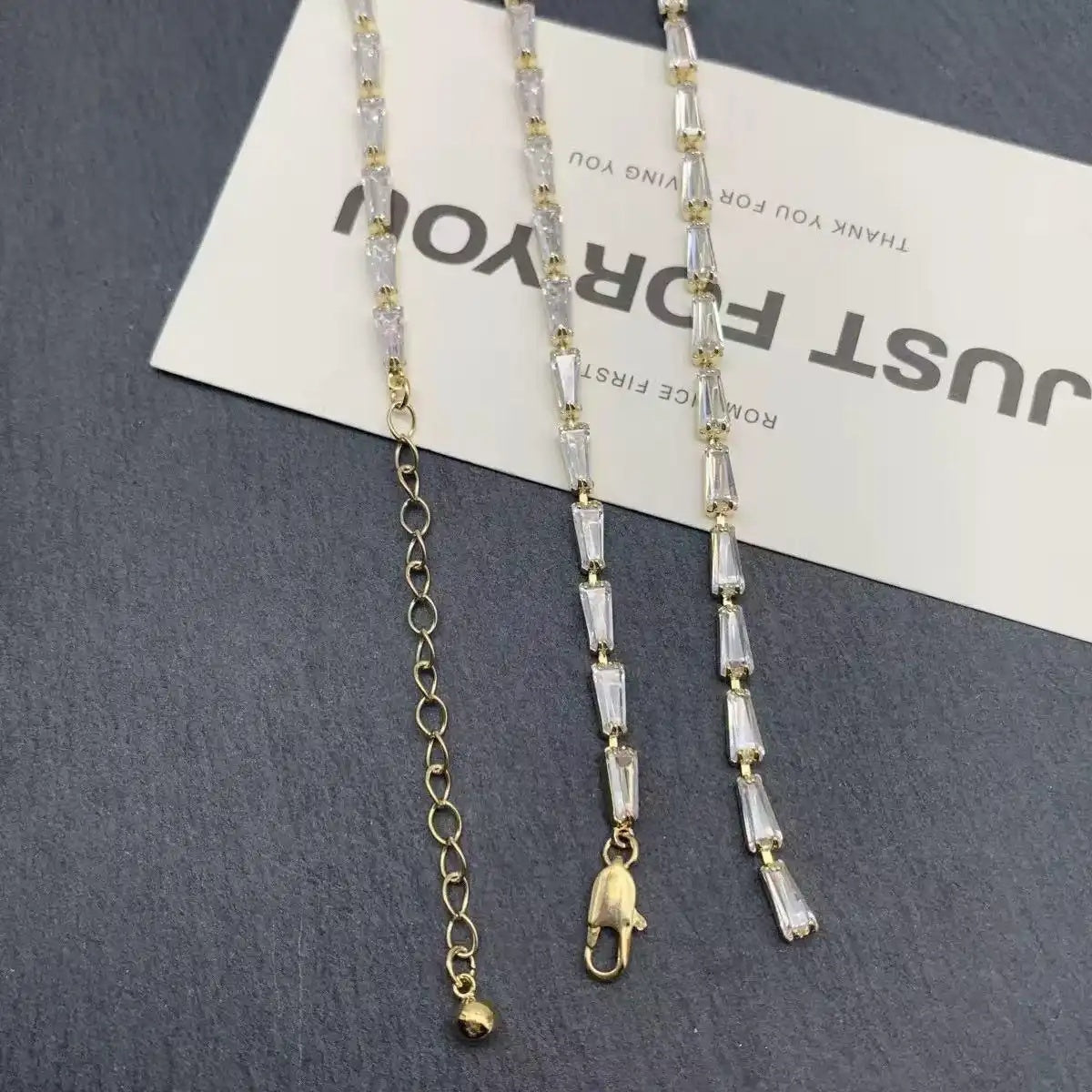 Korean Tassel Geometric Color Crystal Necklace