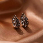 Korean Teardrop Crystal Hoop Earrings