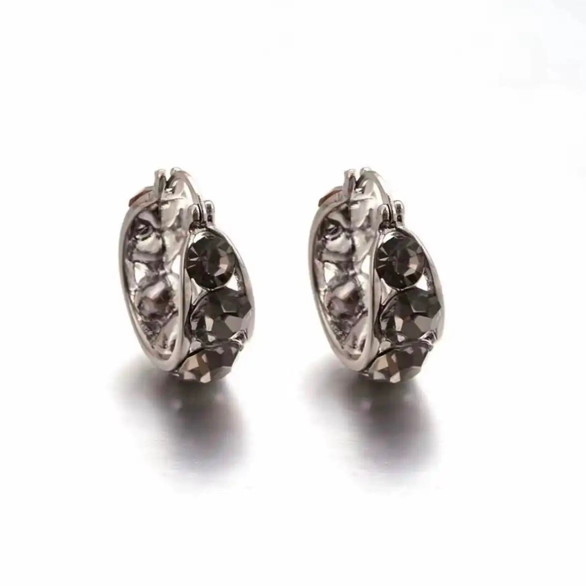 Korean Teardrop Crystal Hoop Earrings