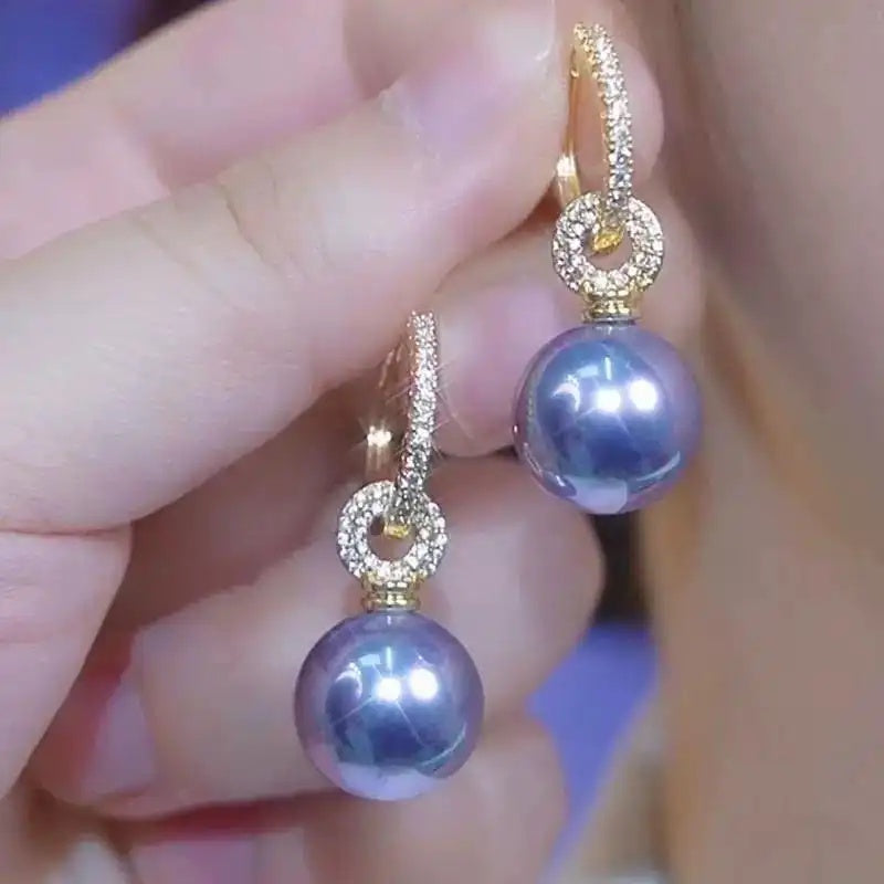 Korean Two-Way Crystal Hoop Earrings