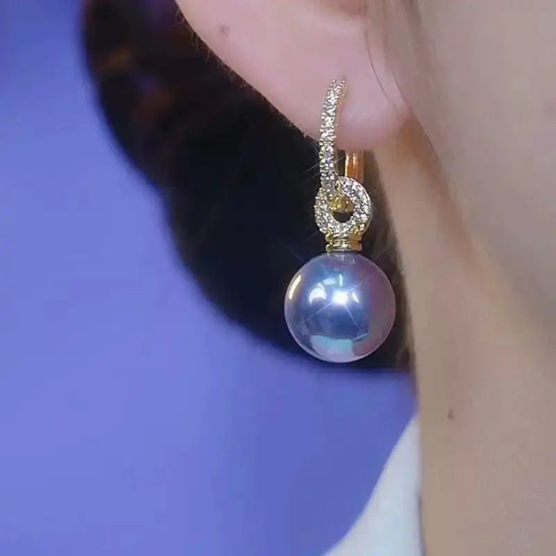 Korean Two-Way Crystal Hoop Earrings