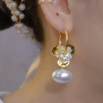 Korean Version Long Petal Drop Earrings