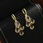 Lace and Diamond Accents Drop Earrings