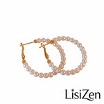 Large Beaded Hoop Earrings