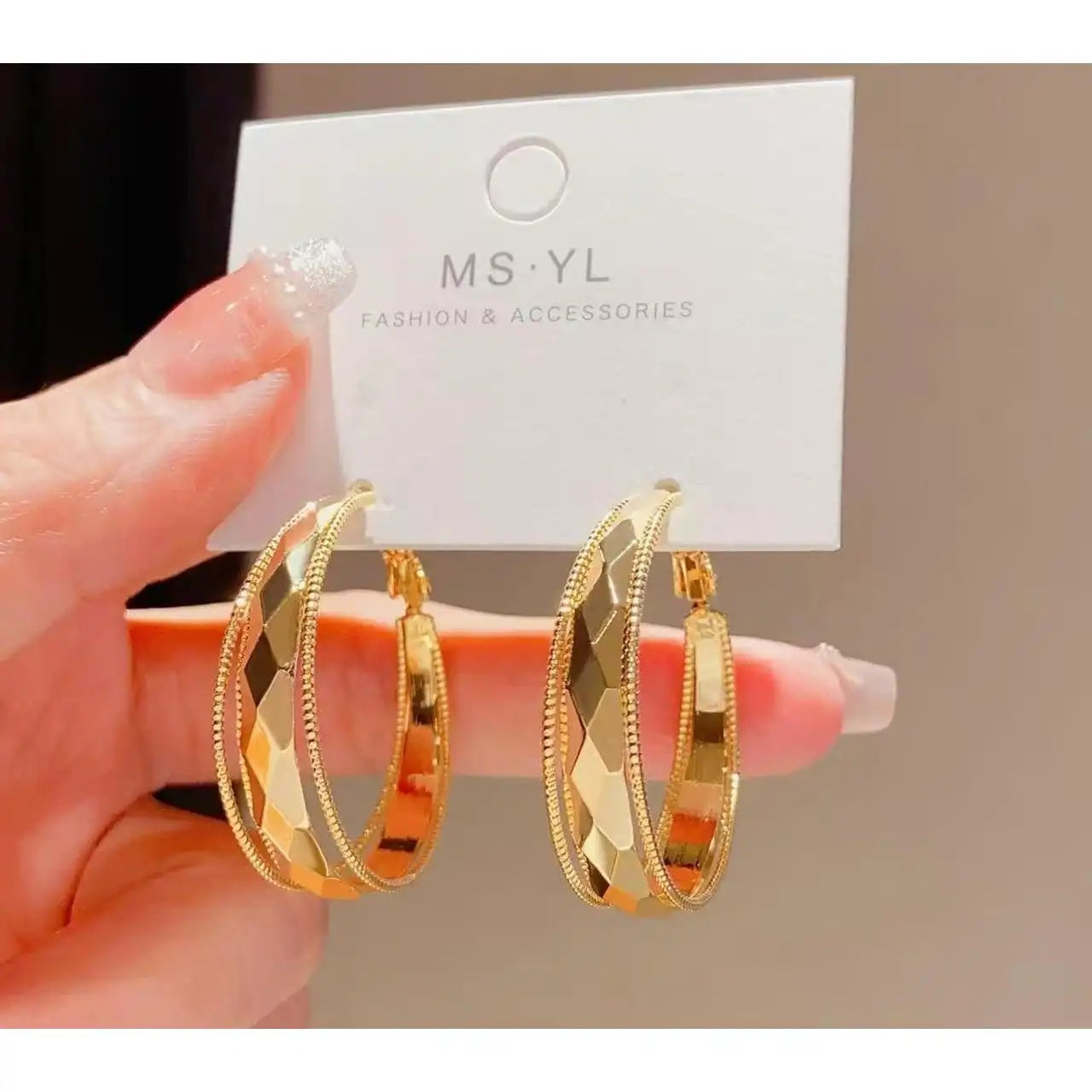 Layered Geometric Hoop Earrings