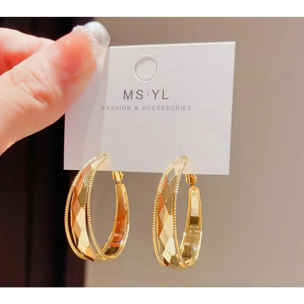Layered Geometric Hoop Earrings