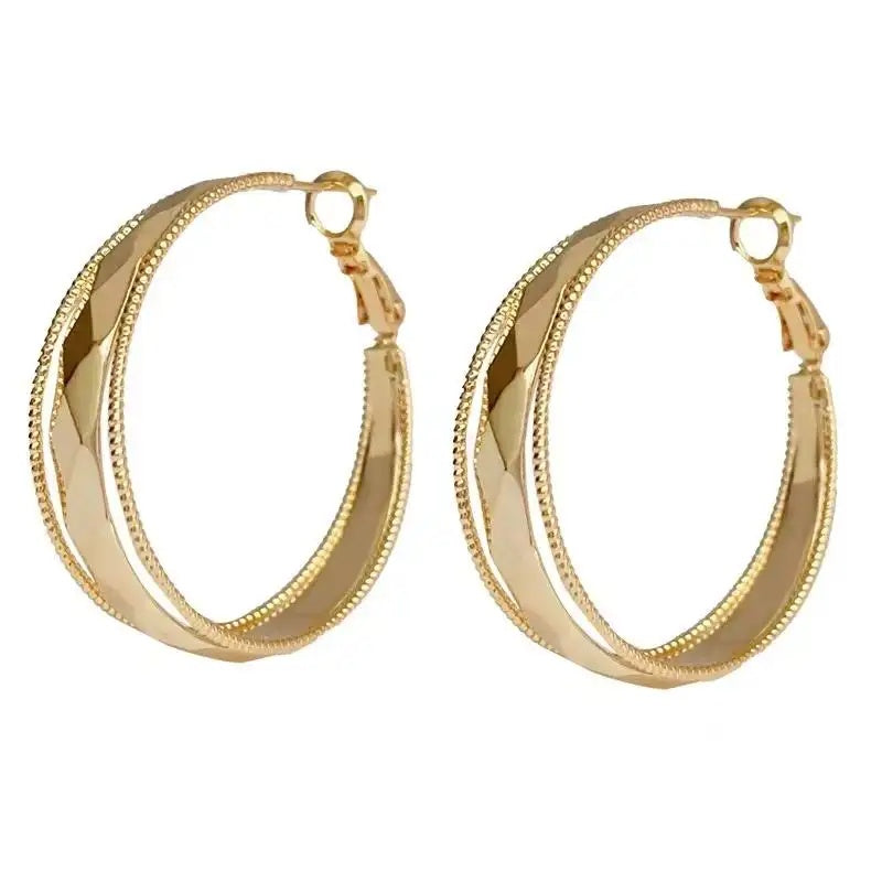 Layered Geometric Hoop Earrings