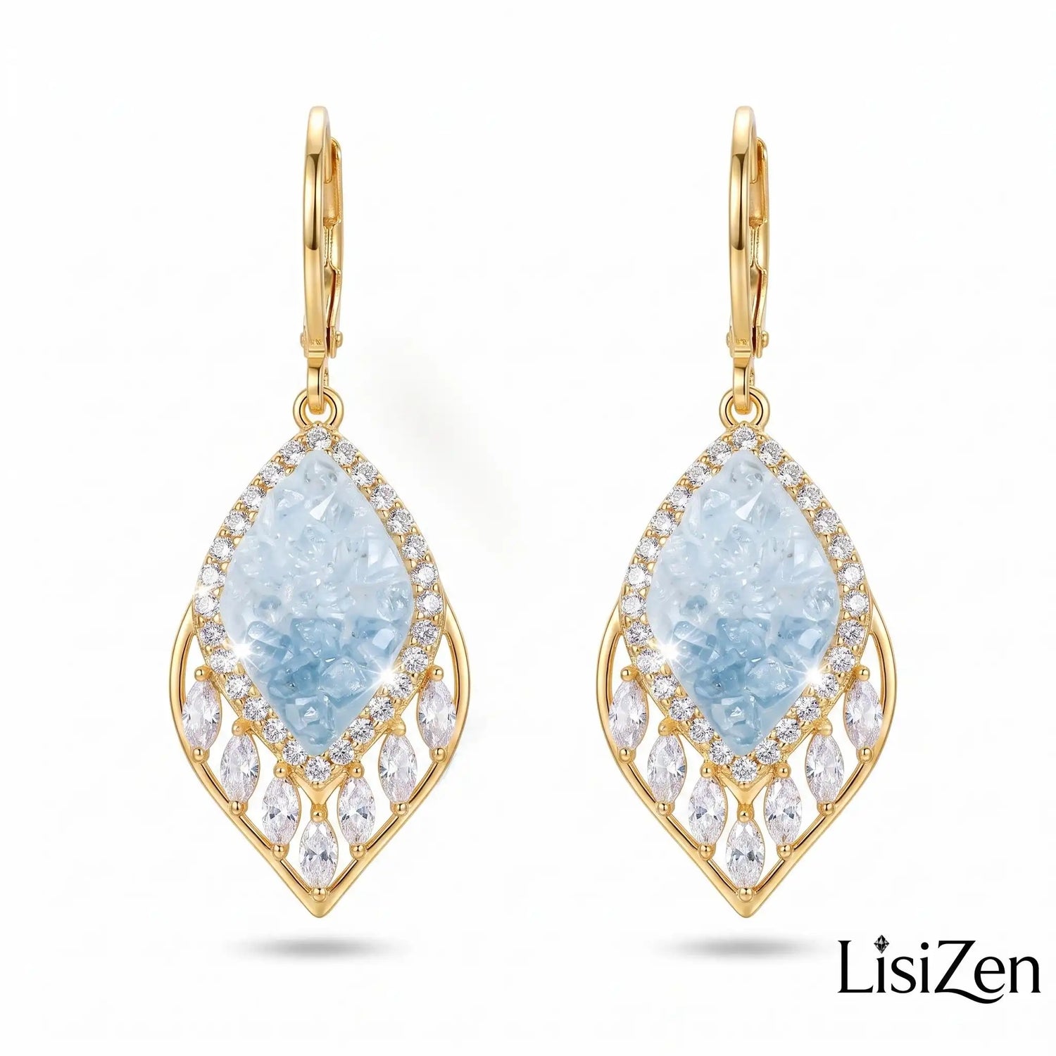 Leaf Crystal Earrings