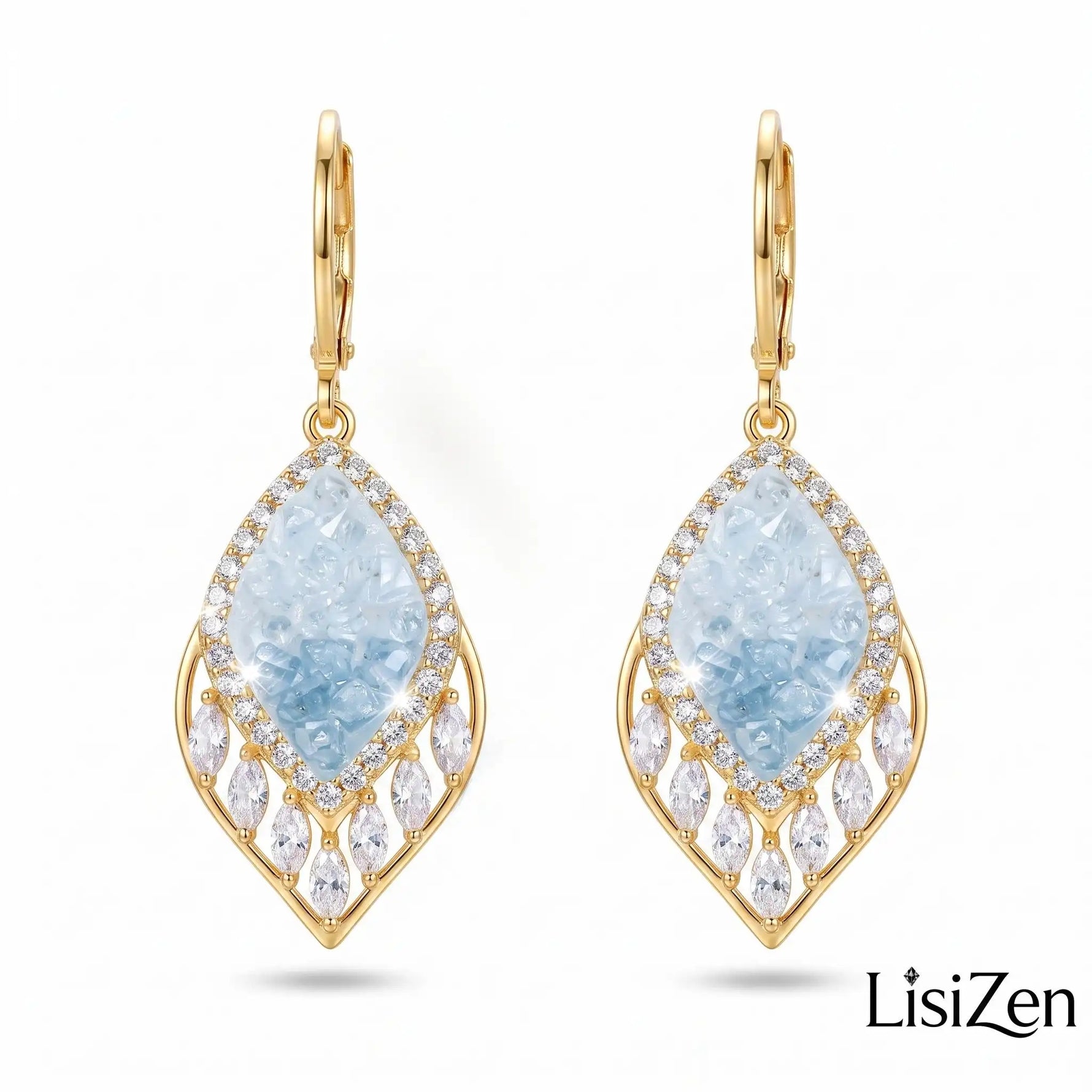 Leaf Crystal Earrings