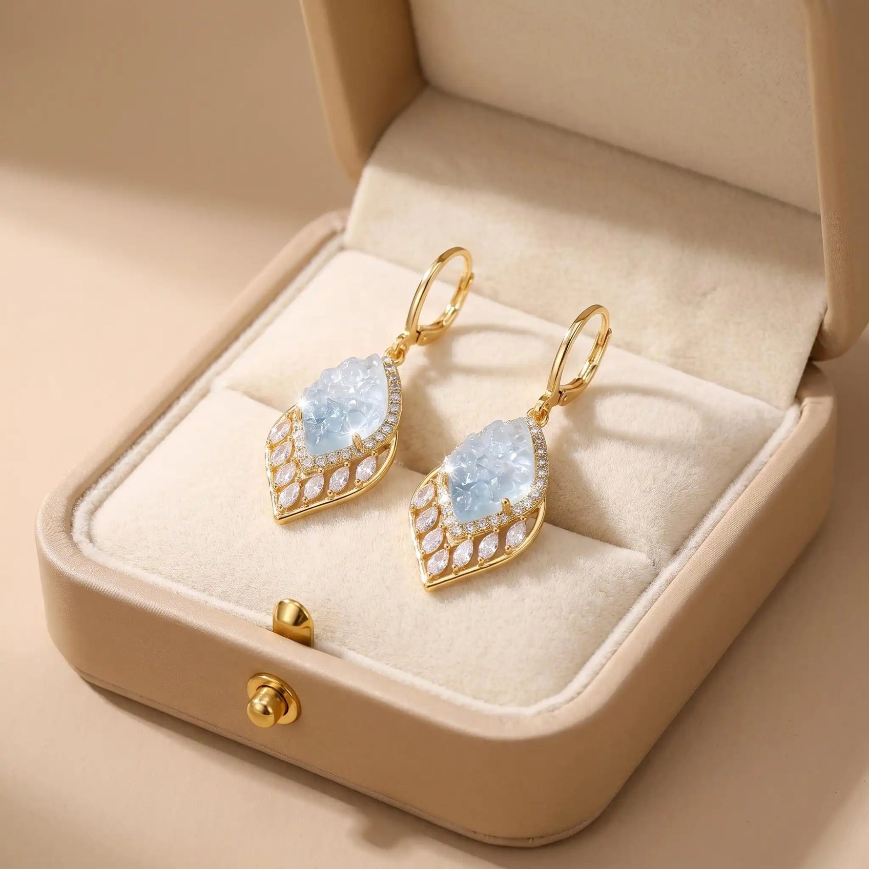 Leaf Crystal Earrings