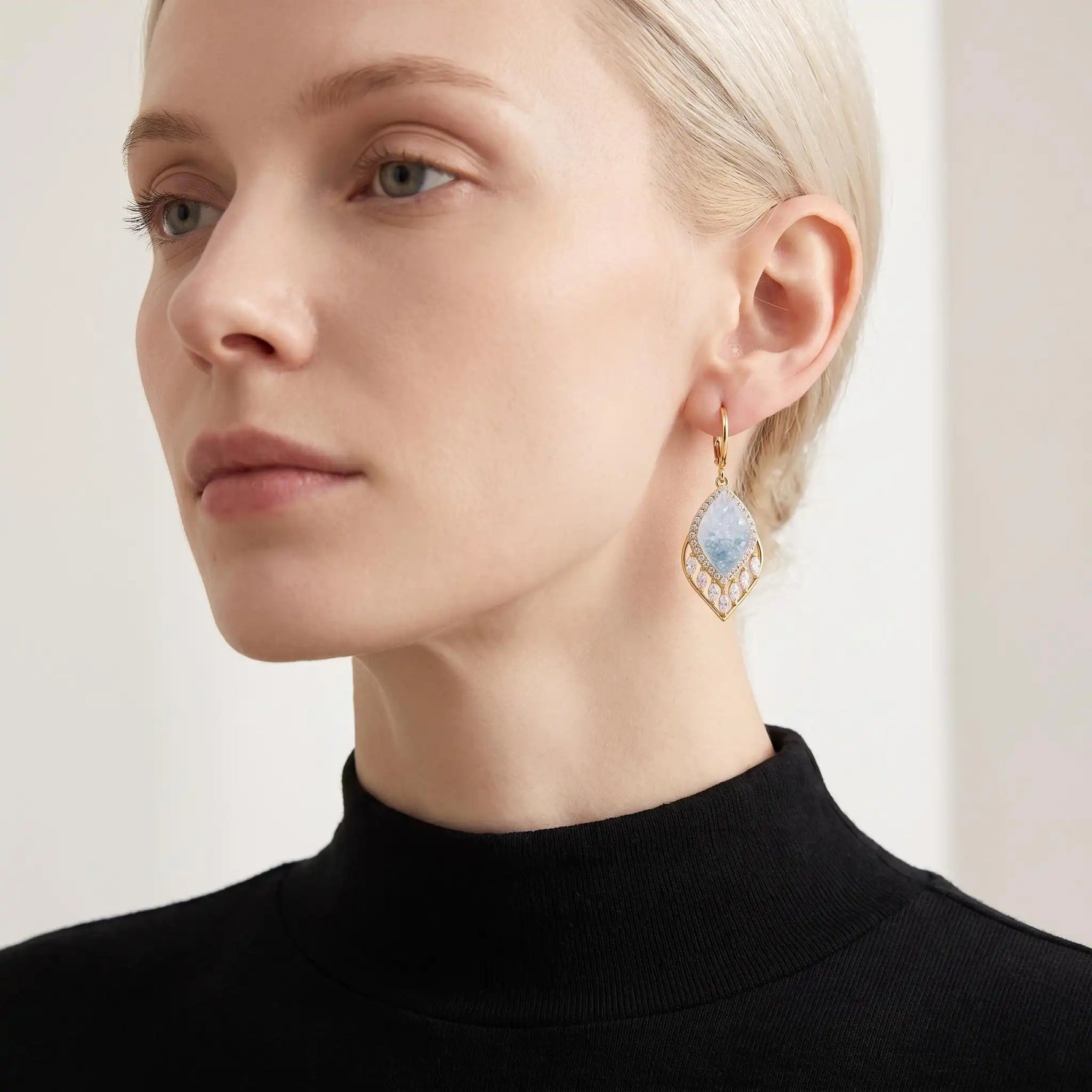 Leaf Crystal Earrings