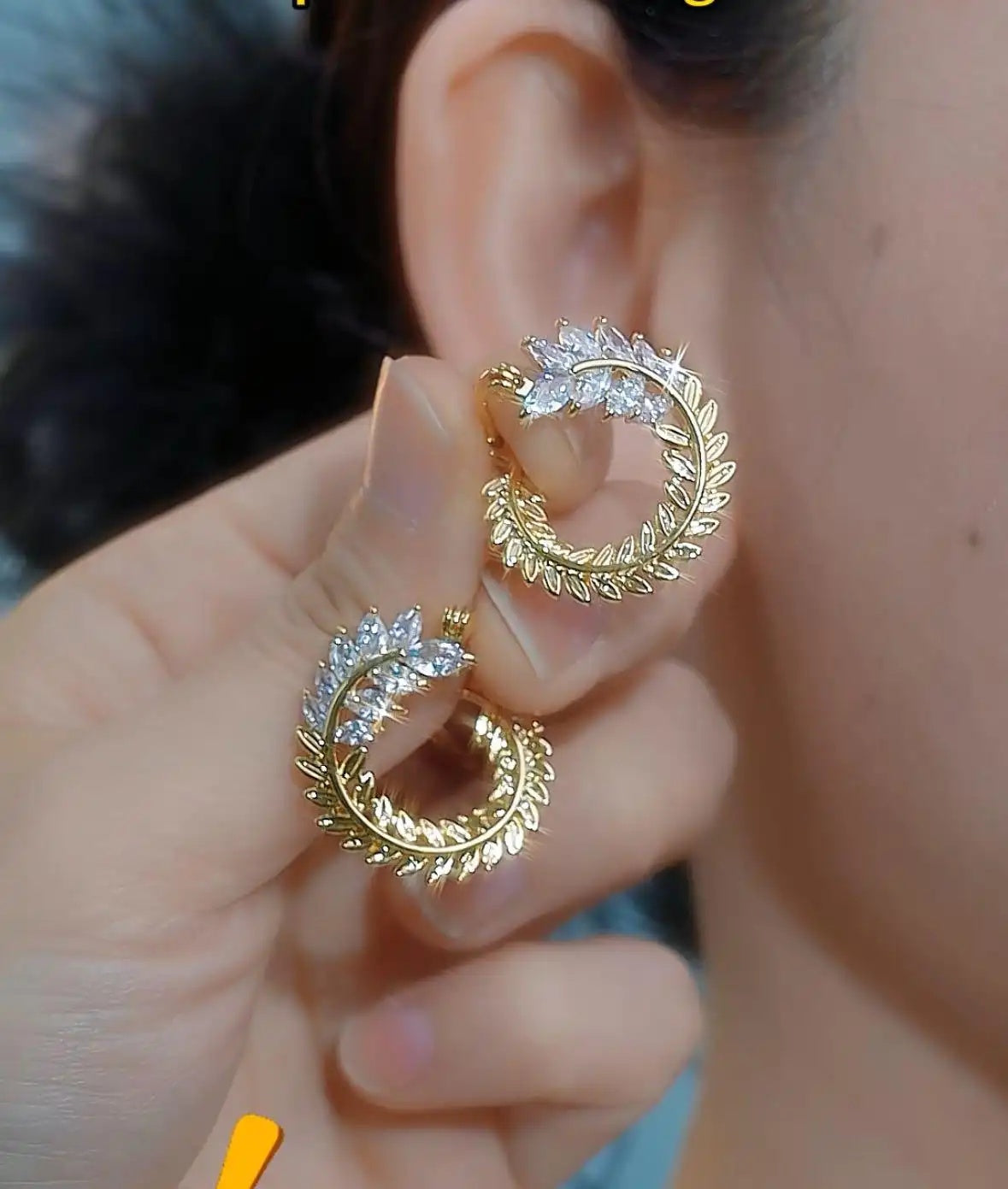 Leaf Marquise Wheat Ear Earrings