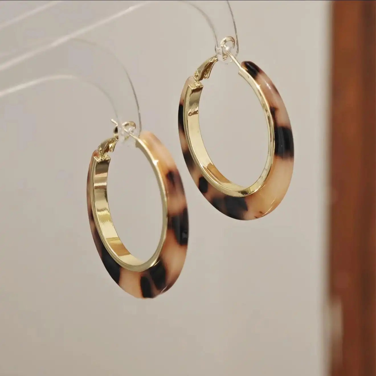 Leopard Print Large Hoop Earrings