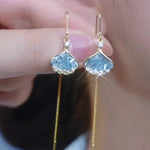 Light Blue Ginkgo Leaf Drop Earrings