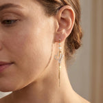 Lightweight Crystal Heart Long Tassel Drop Earrings