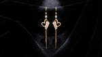 Lightweight Crystal Heart Long Tassel Drop Earrings