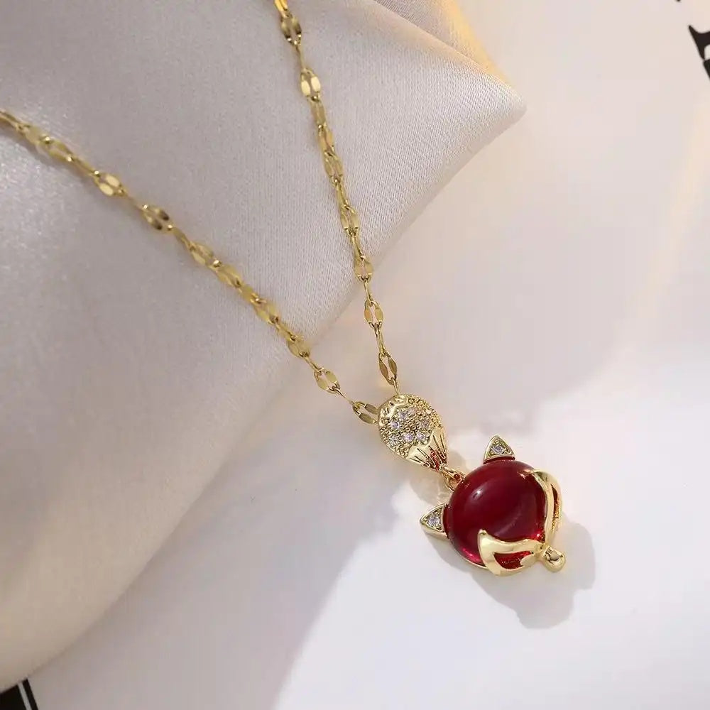 Little Fox Same Diamond Tassel Necklace