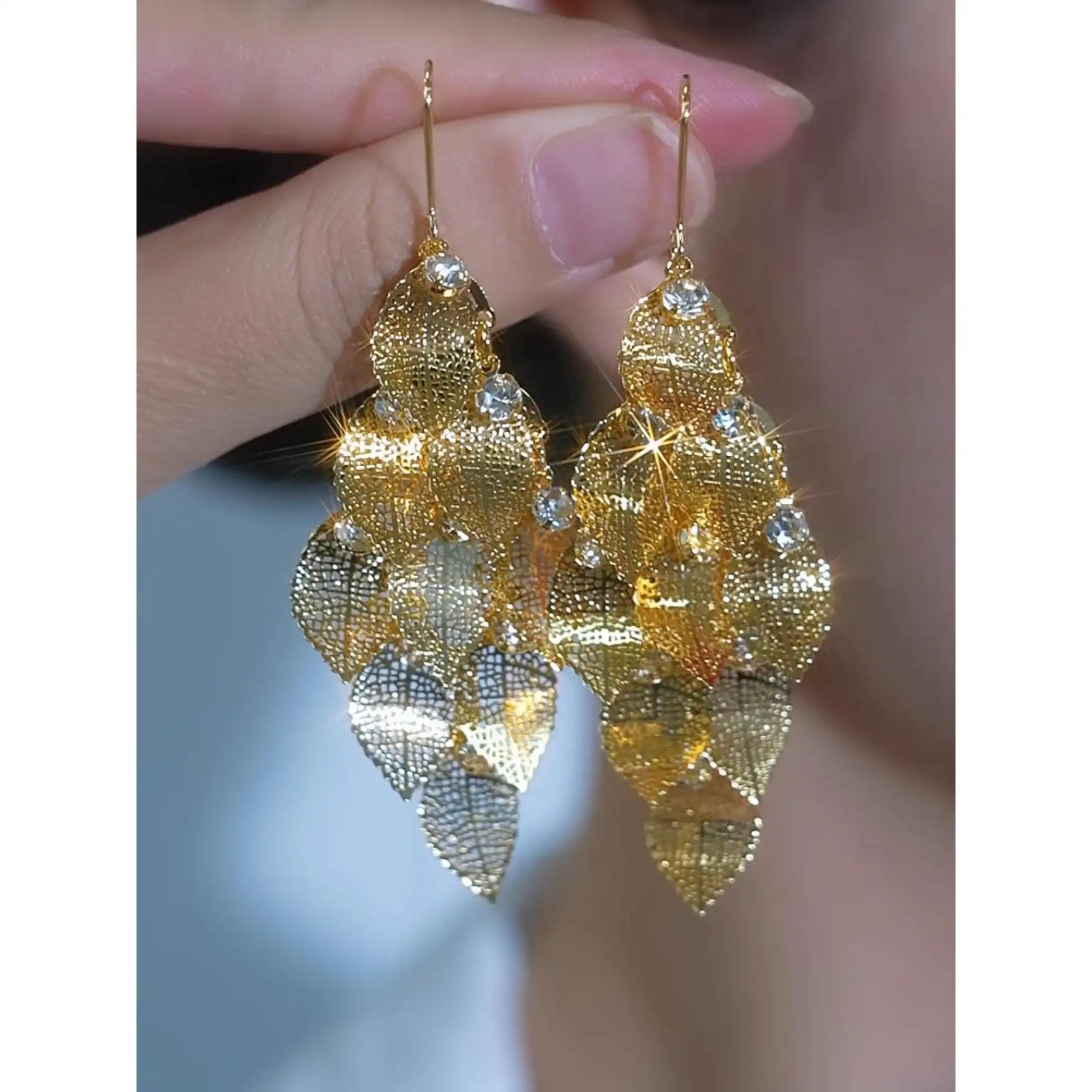 Lively Leaf Layered Earrings