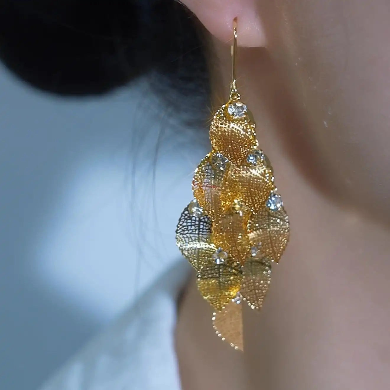 Lively Leaf Layered Earrings