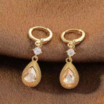 Lobster Teardrop Crystal Drop Earrings