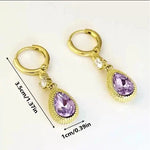Lobster Teardrop Crystal Drop Earrings