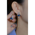 Long 925 Tassel Drop Earrings