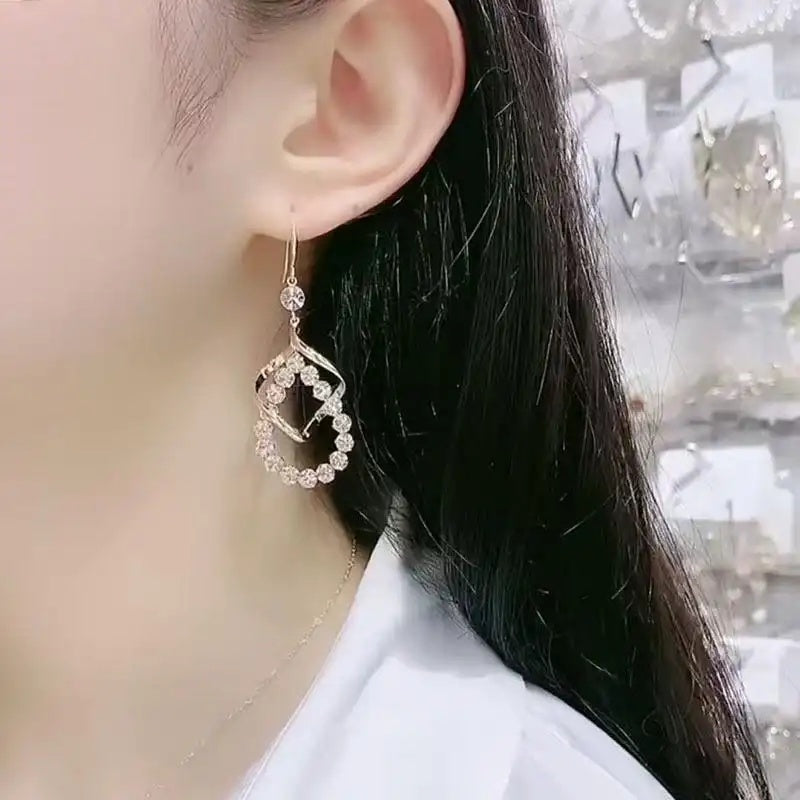 Long Crystal Drop Earrings