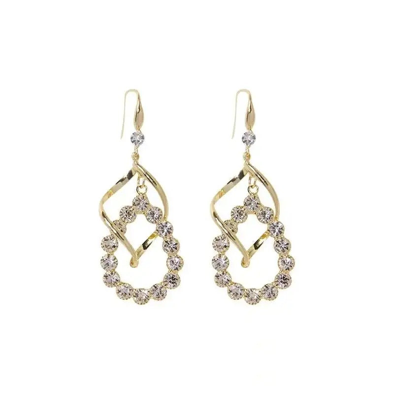 Long Crystal Drop Earrings