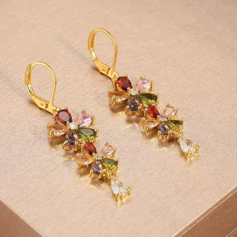 Long Flower Tassel Cute Gift Drop Earrings