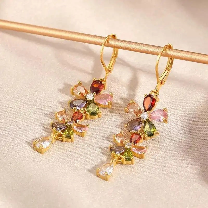 Long Flower Tassel Cute Gift Drop Earrings