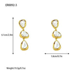 Long Geometric Teardrop Stud Earrings
