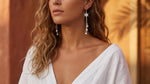 Long Small Flower Tassel Drop Earrings