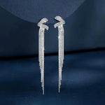 Long Tassel 925 Drop Earrings