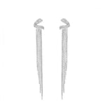 Long Tassel 925 Drop Earrings