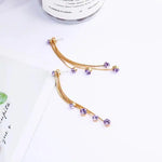 Long Tassel Purple Series Drop Earrings