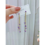 Long Tassel Purple Series Drop Earrings