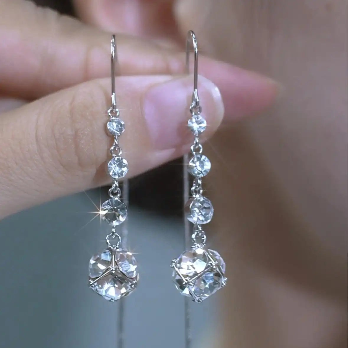 Long Tassel Thread Drop Earrings