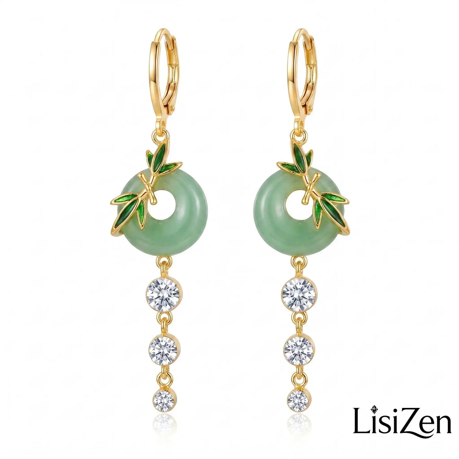 Long Vintage Lucky Peace Ear Drop Earrings