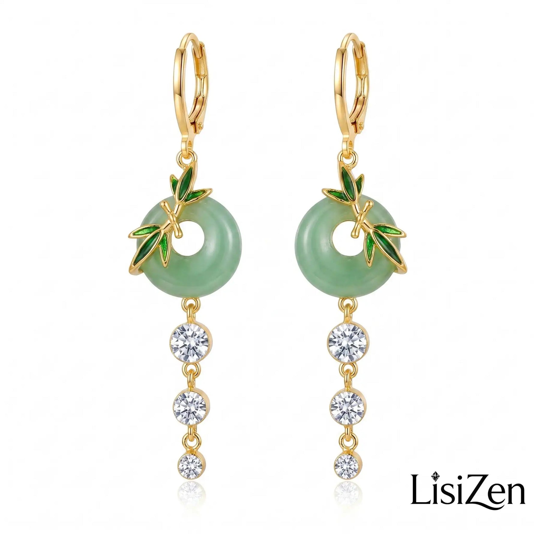 Long Vintage Lucky Peace Ear Drop Earrings