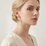 Long Vintage Lucky Peace Ear Drop Earrings