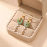 Long Vintage Lucky Peace Ear Drop Earrings