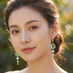 Long Vintage Lucky Peace Ear Drop Earrings