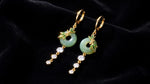 Long Vintage Lucky Peace Ear Drop Earrings