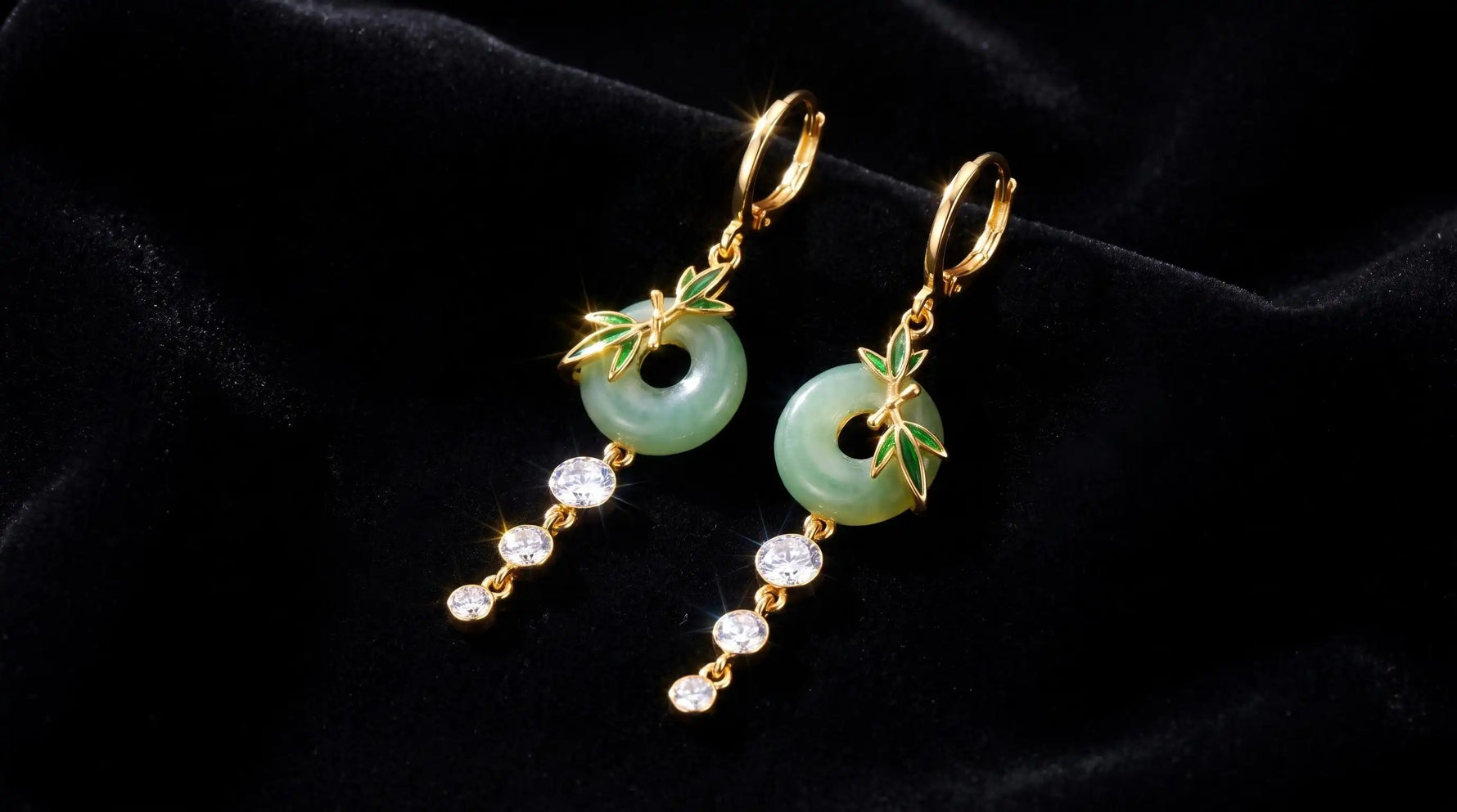 Long Vintage Lucky Peace Ear Drop Earrings
